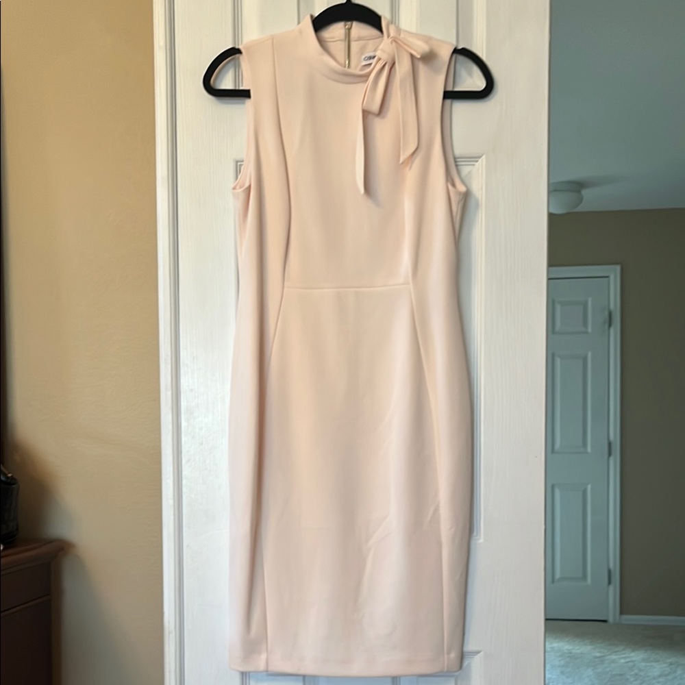 Calvin Klein Pink Sleeveless Halter Sheath Dress Sz 8